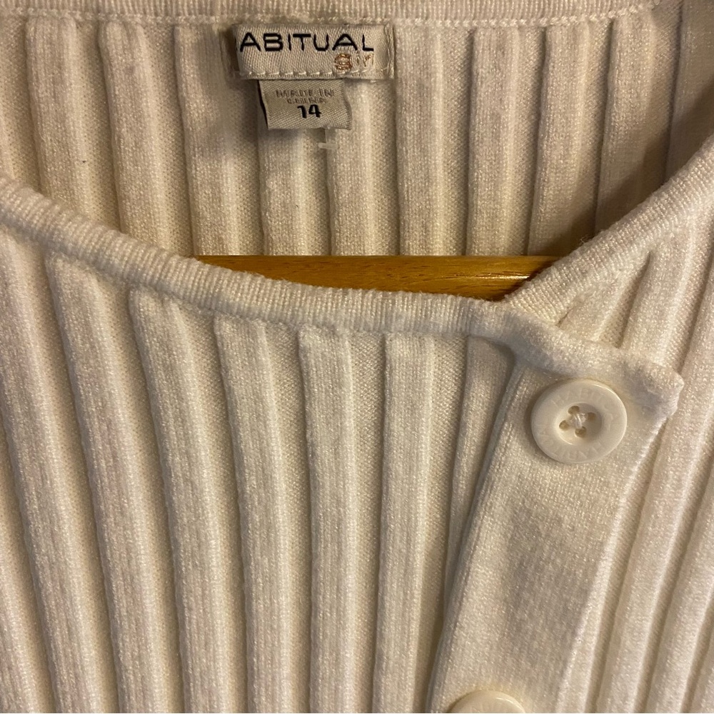 Habitual Cream Ribbed Cardigan - Picture 2 of 3